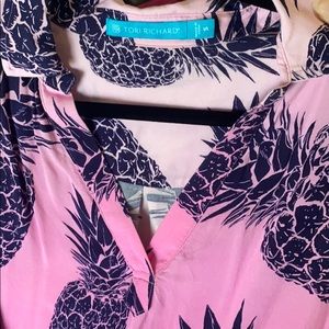 Tori Richard pink pineapple dream Charlotte dress